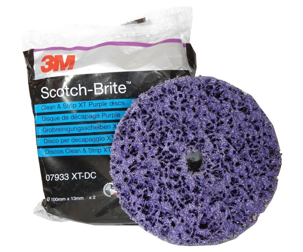 3M 07933 XT-DC Scotch Brite Purple puhdistuskiekot 100x13 mm - Image 2