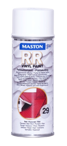 [100890] Maston RR peltikattomaalispray 28 Tummanpunainen