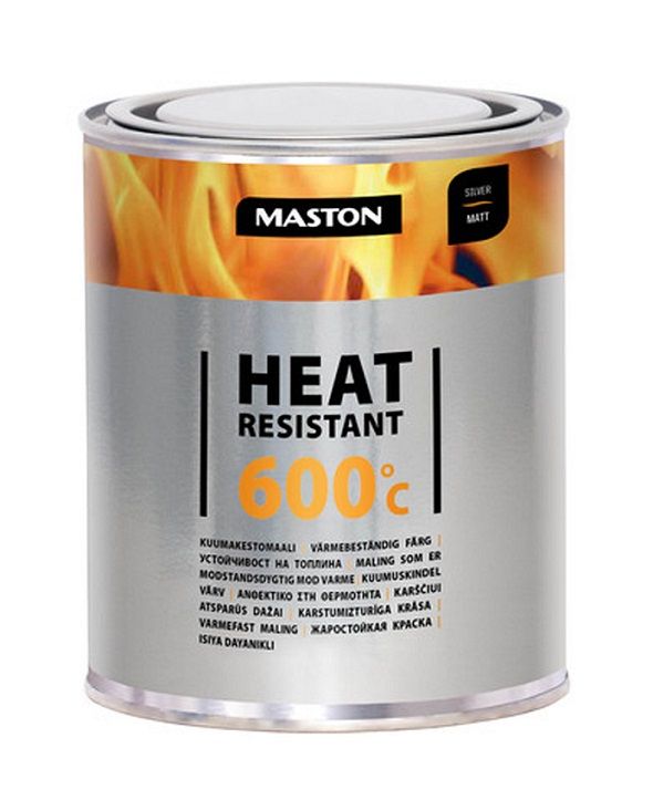 [101252] Maston Kuumakestomaali 600°C Hopea 1 L